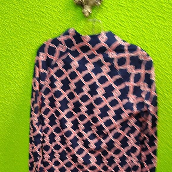 Mud Pie Blue and Pink Graphic Polo Top - Picture 3 of 3